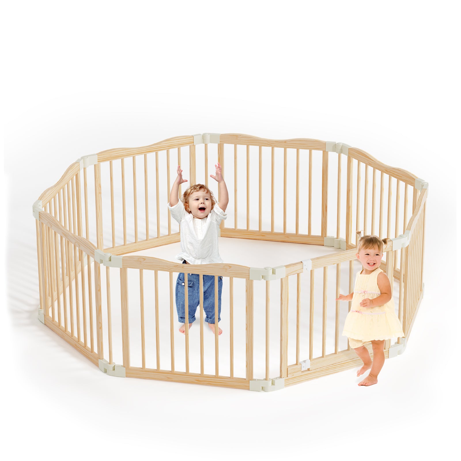 Cocoon - BlueWood® Baby Gate Playpen, Foldable, Paint-Free Baby Playpen